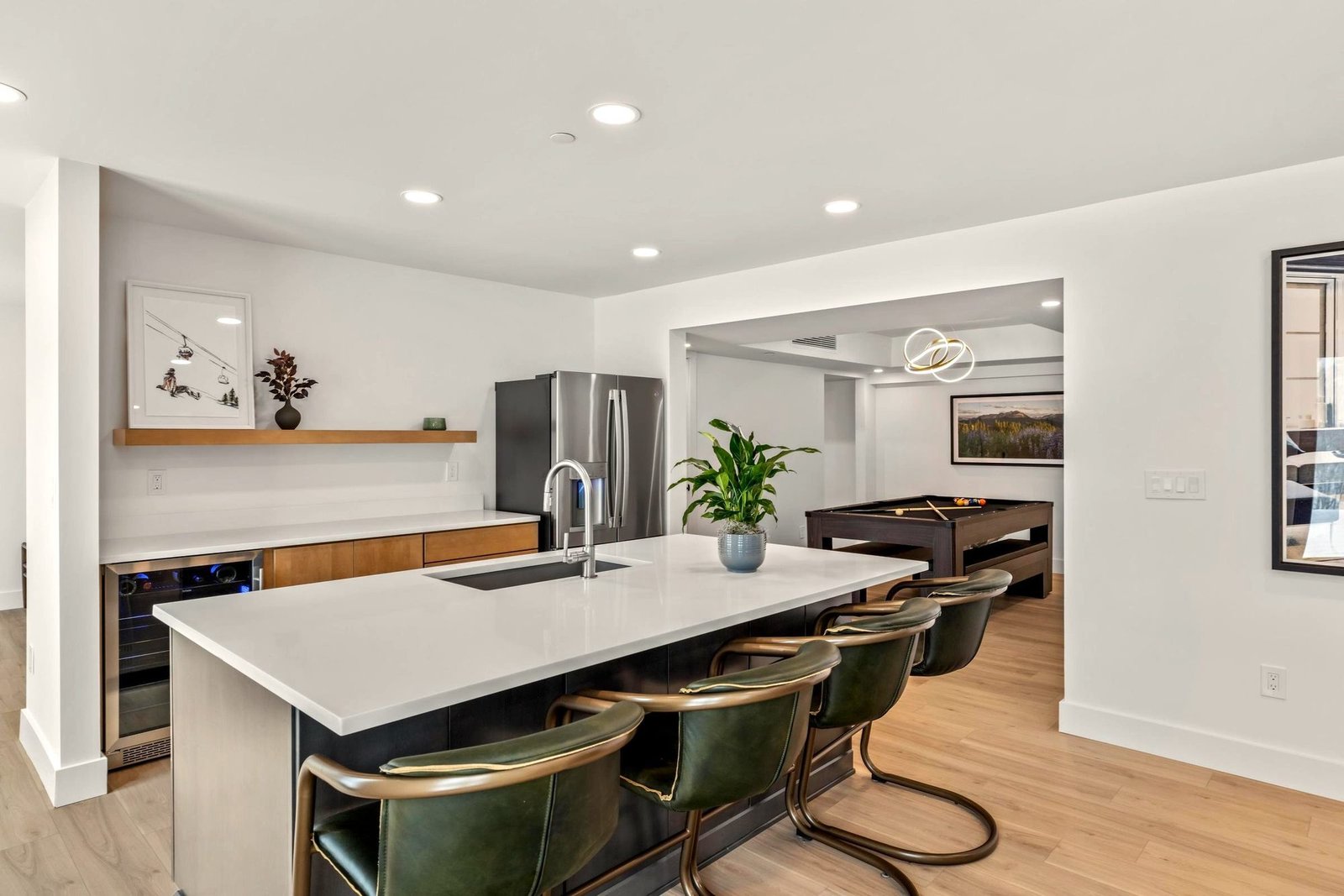 Gourmet kitchen centered on a large island